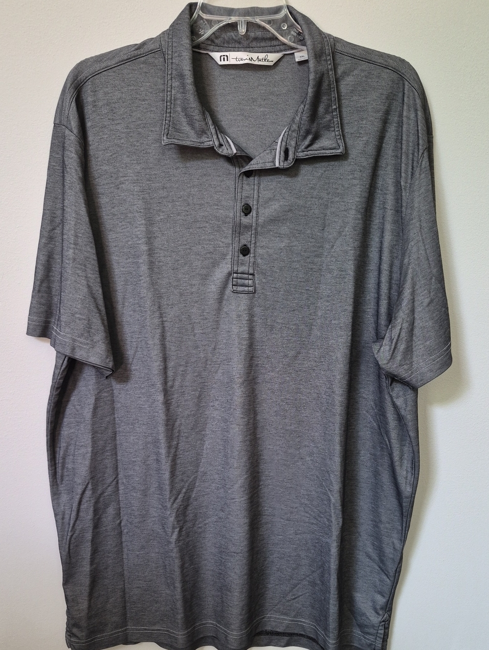 Travis Mathew Polo ShirtMen's XXL Charcoal Grey Heather Golf Business Casual